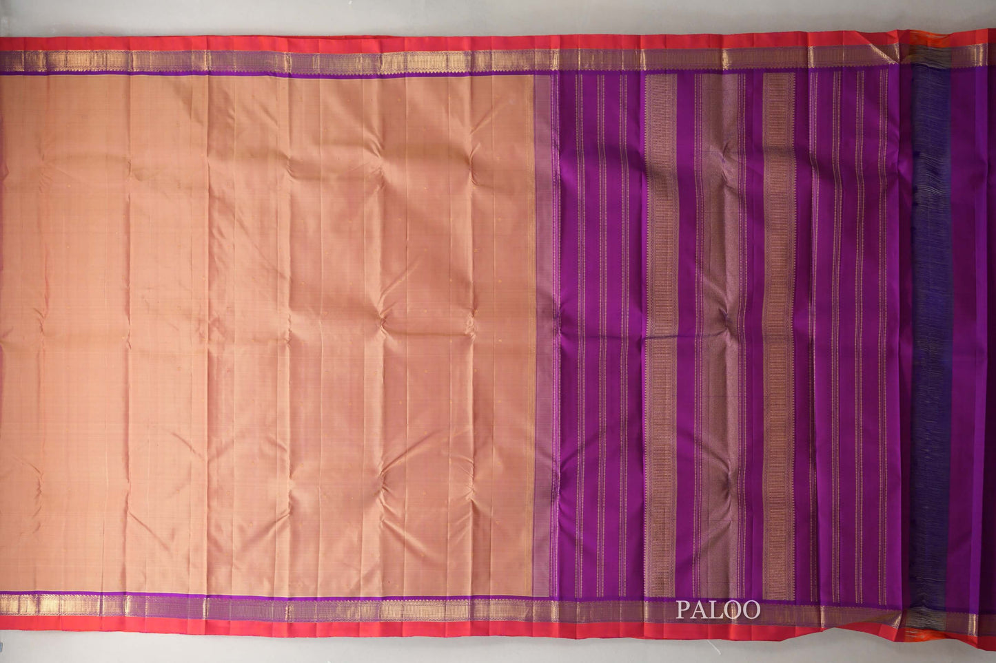Dual Tone of Yellow & Green Vintage Kanjivaram Silk Saree paloo