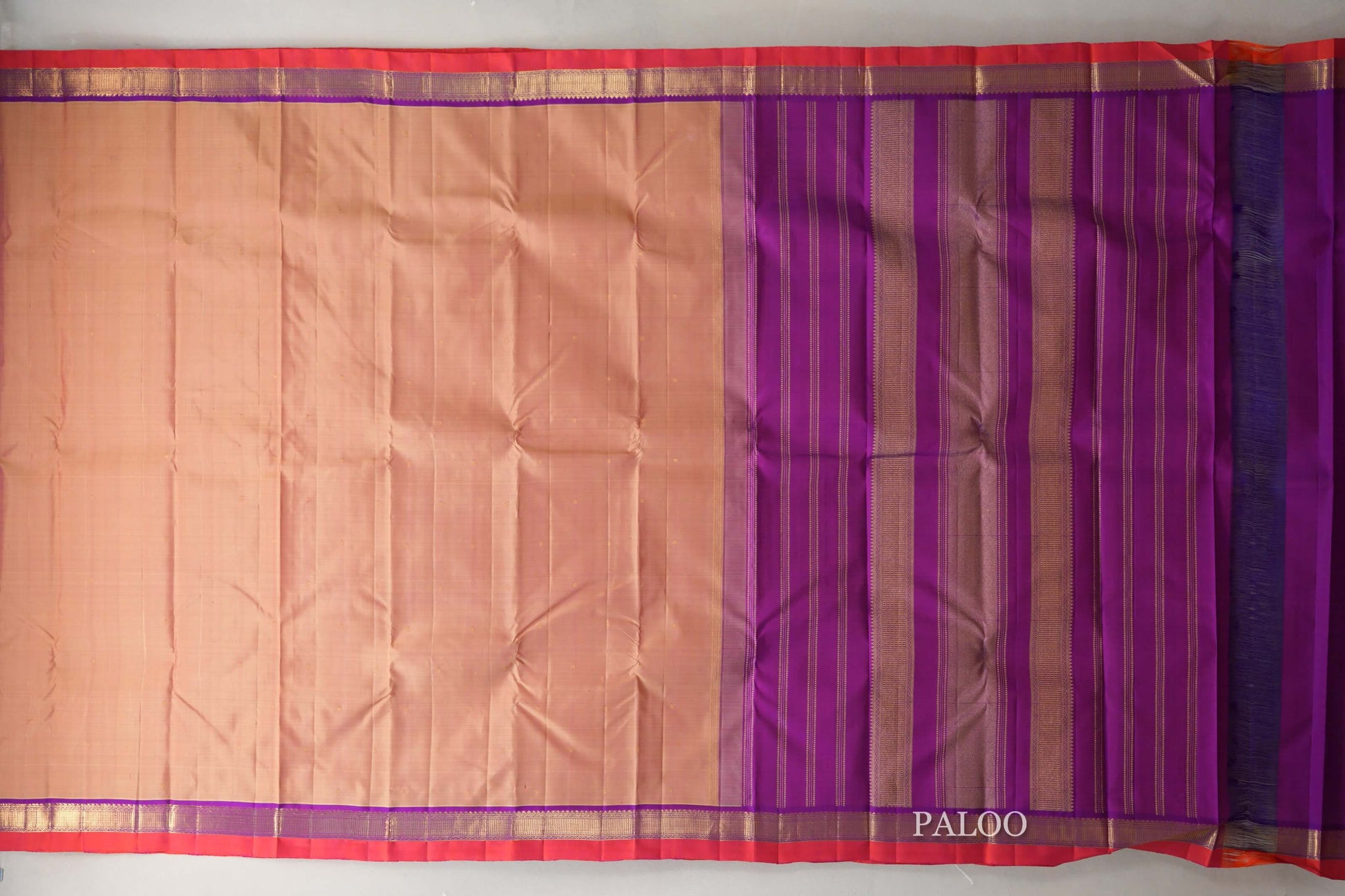 Dual Tone of Yellow & Green Vintage Kanjivaram Silk Saree paloo