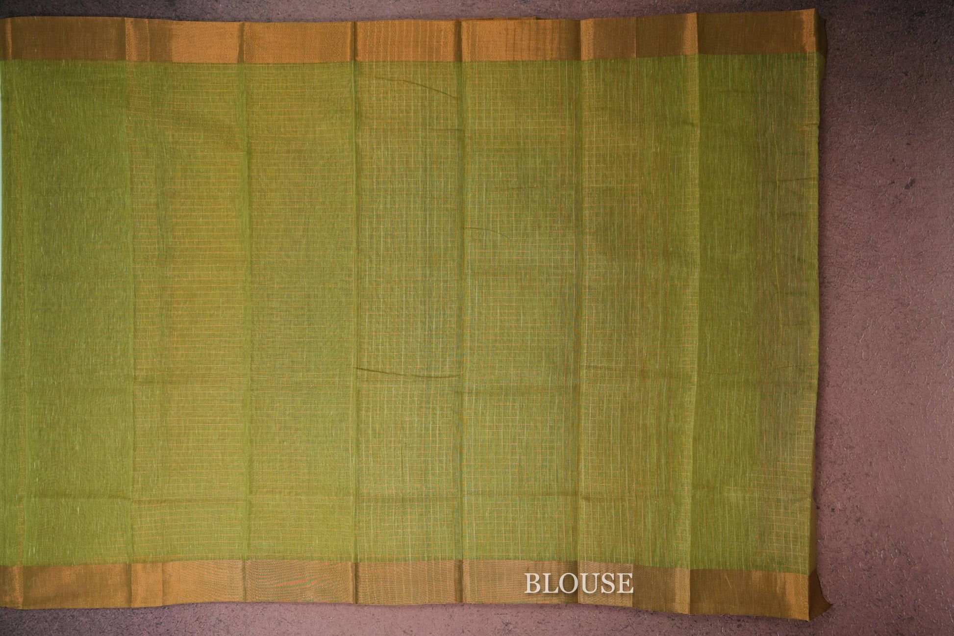 mild green semi linen saree blouse