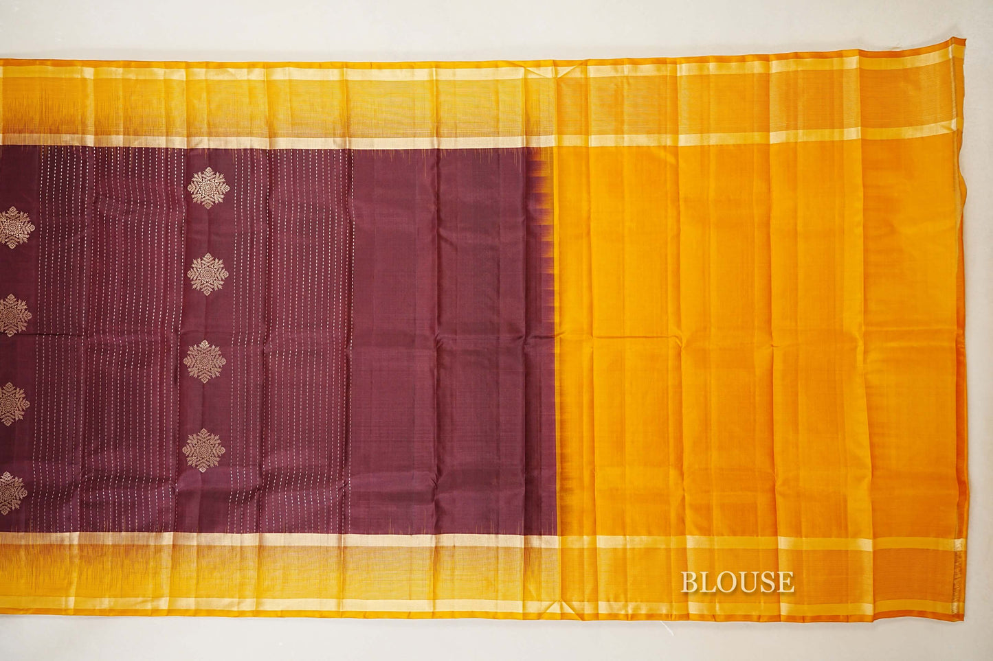 Brownish Maroon Light Weight Kanchipuram Silk Saree blouse