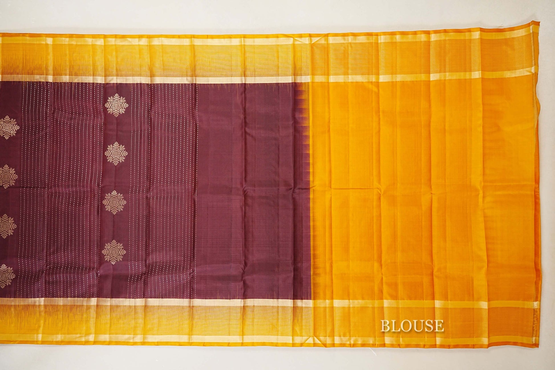 Brownish Maroon Light Weight Kanchipuram Silk Saree blouse