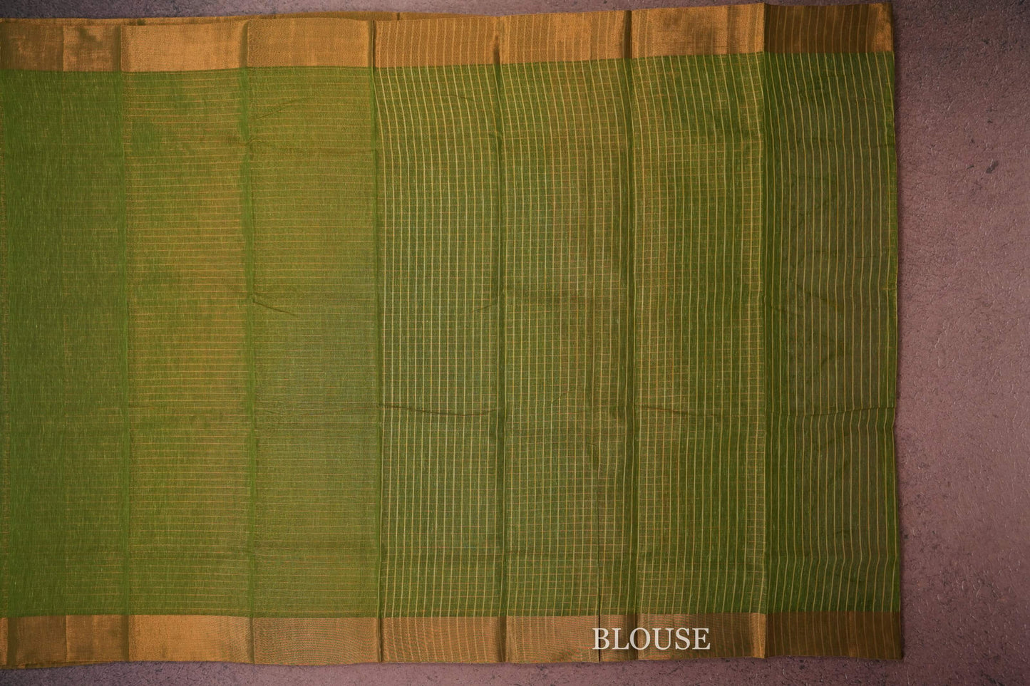 dark green semi linen saree blouse