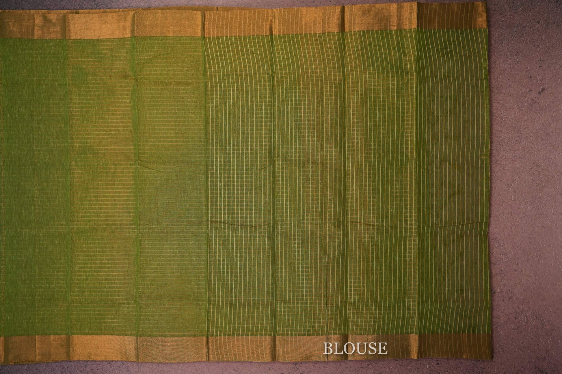 dark green semi linen saree blouse