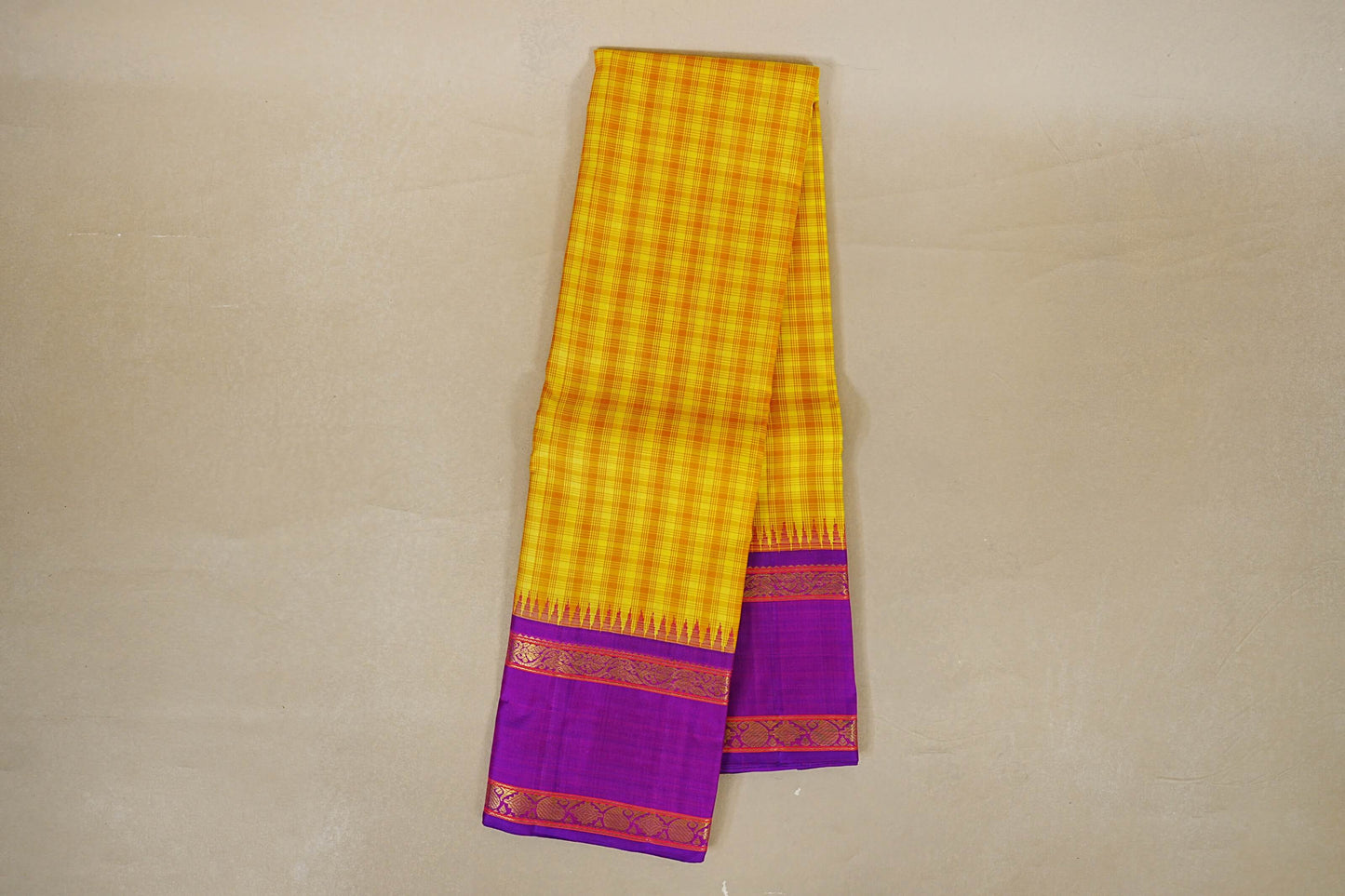 Mustard Yellow Vintage Kanjivaram Silk Saree  online