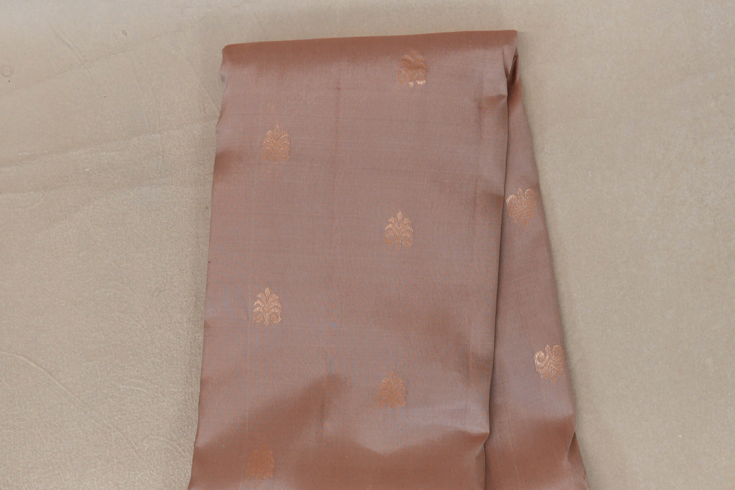 Mushroom Brown with Deep blue borders Light Weight Kanjivaram Silk Saree SS9686