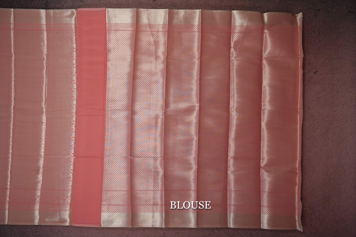peach semi silk saree blouse