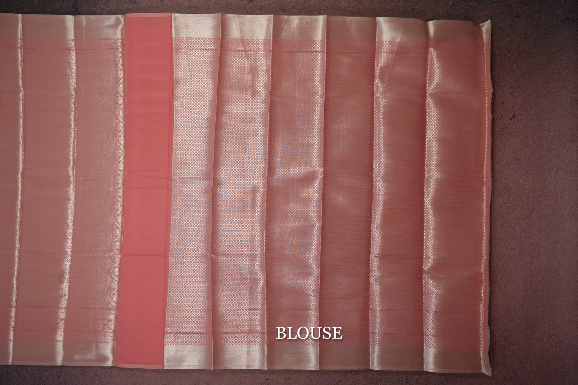 peach semi silk saree blouse