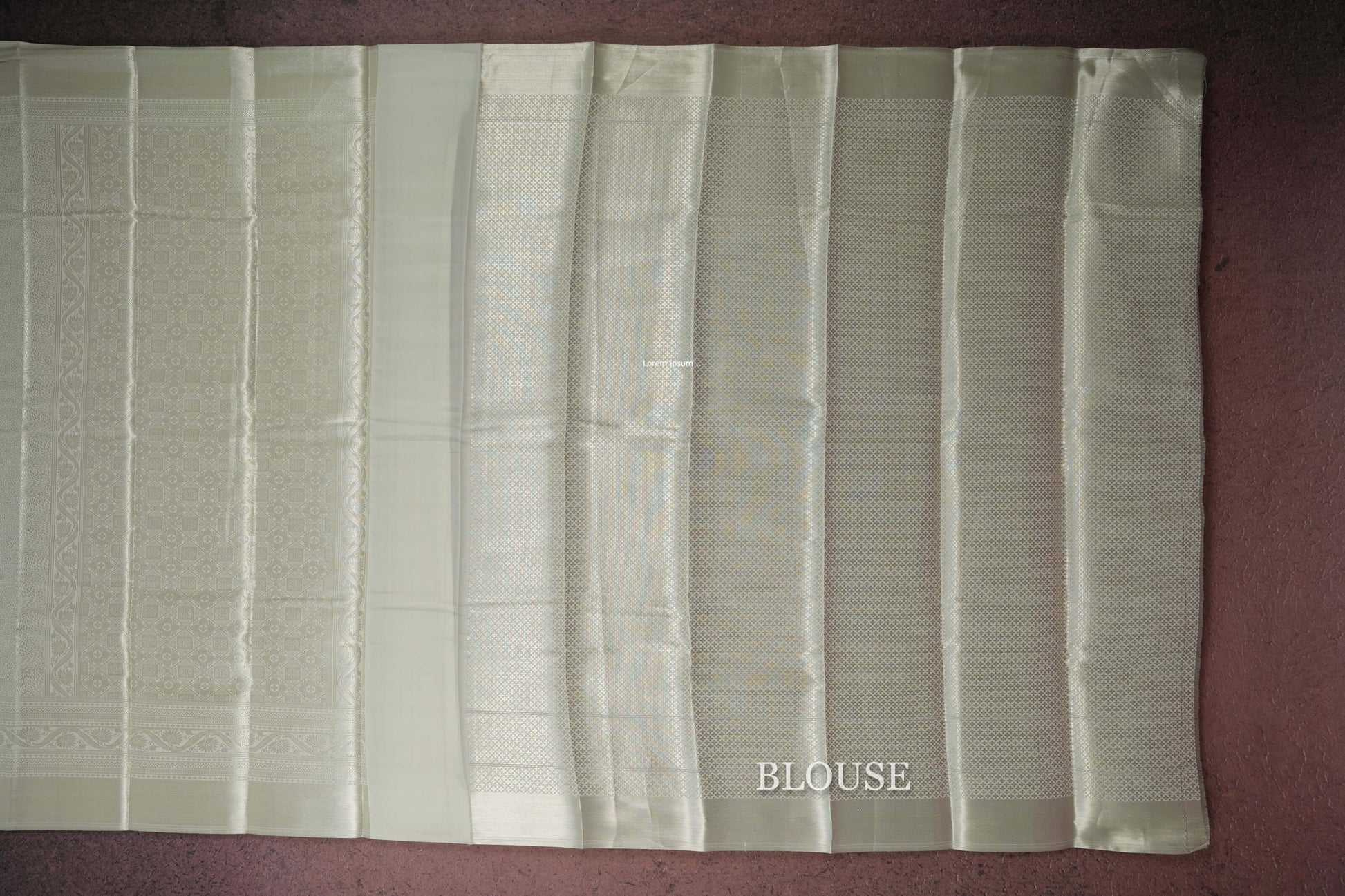 off white semi silk saree blouse