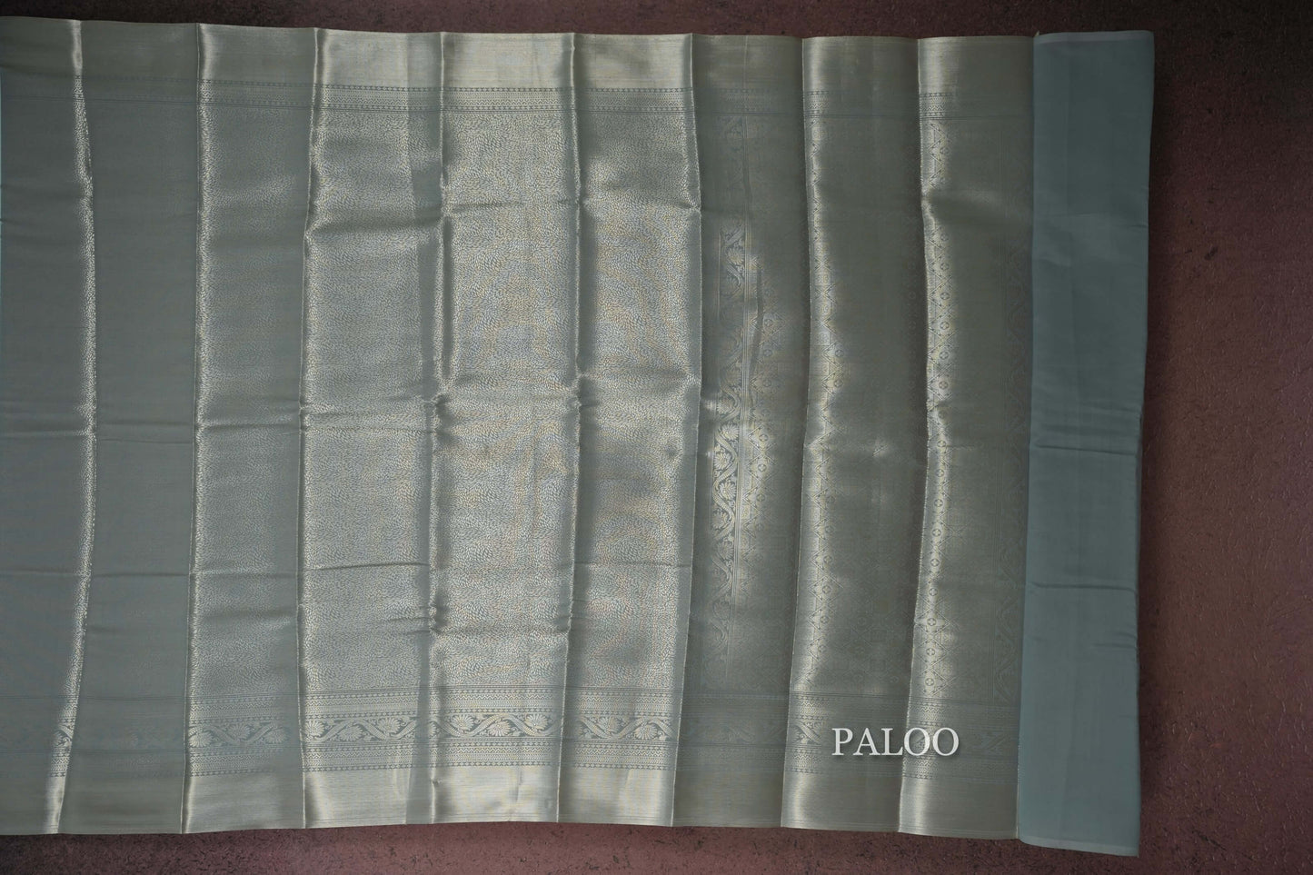 Blue/Grey semi silk saree paloo
