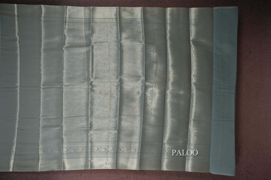 Blue/Grey semi silk saree paloo