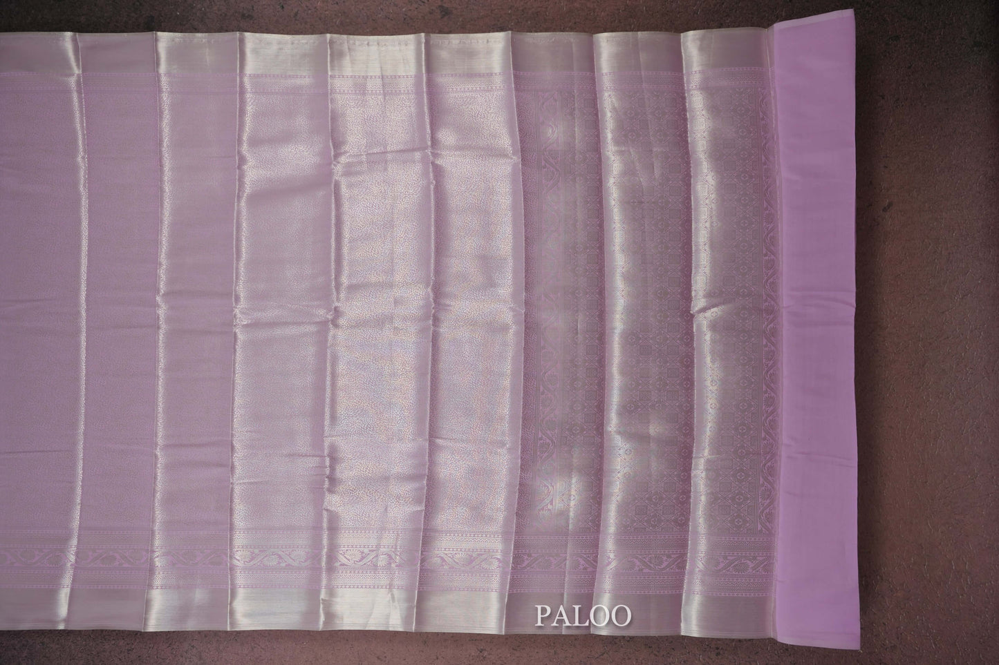 pastel pink semi silk saree paloo