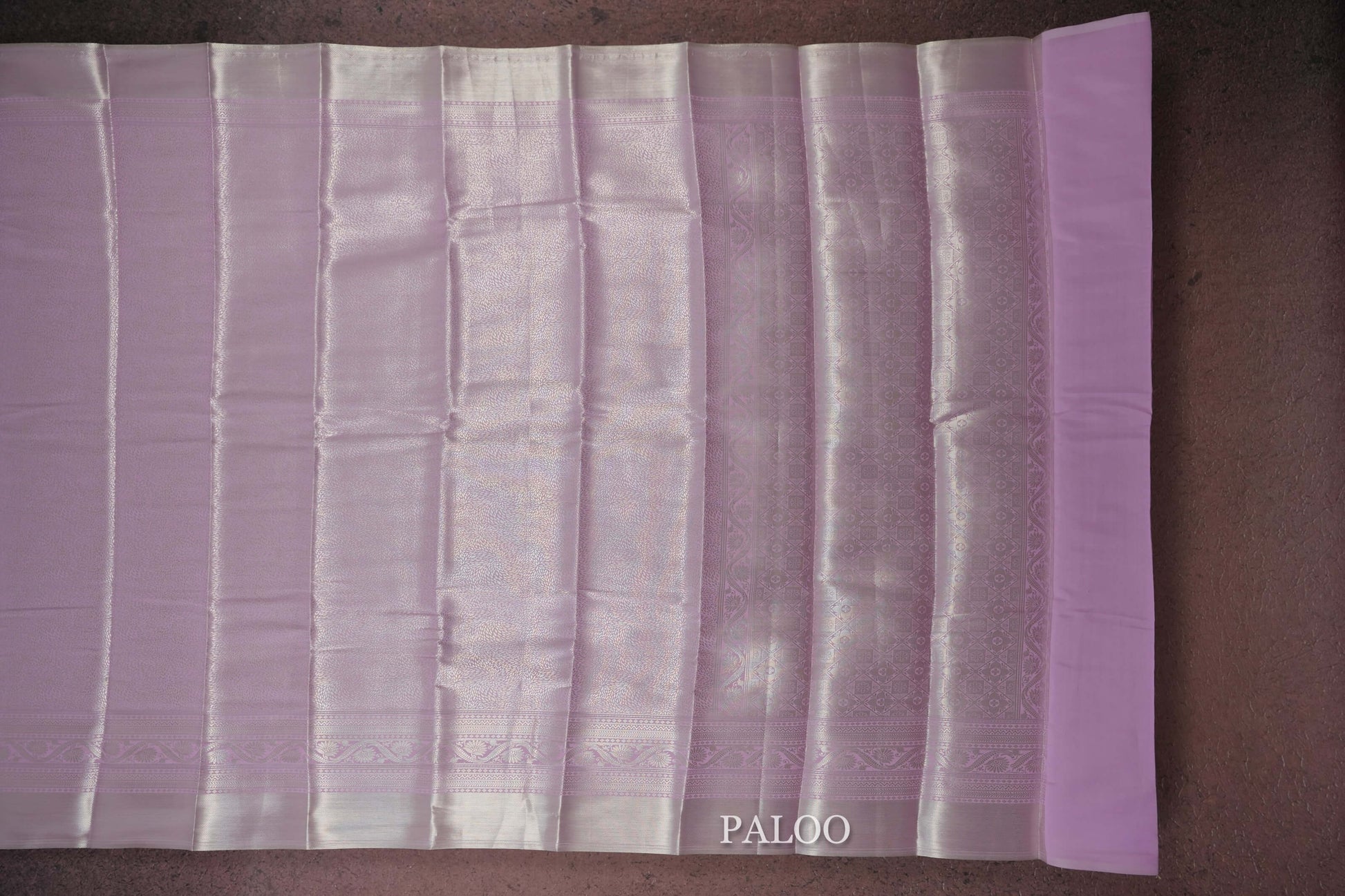 pastel pink semi silk saree paloo