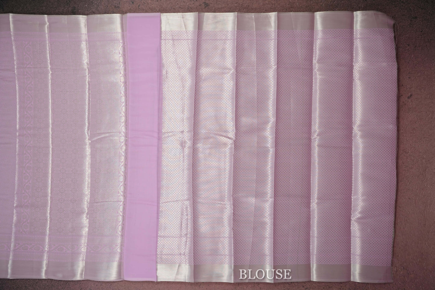 pastel pink semi silk saree blouse