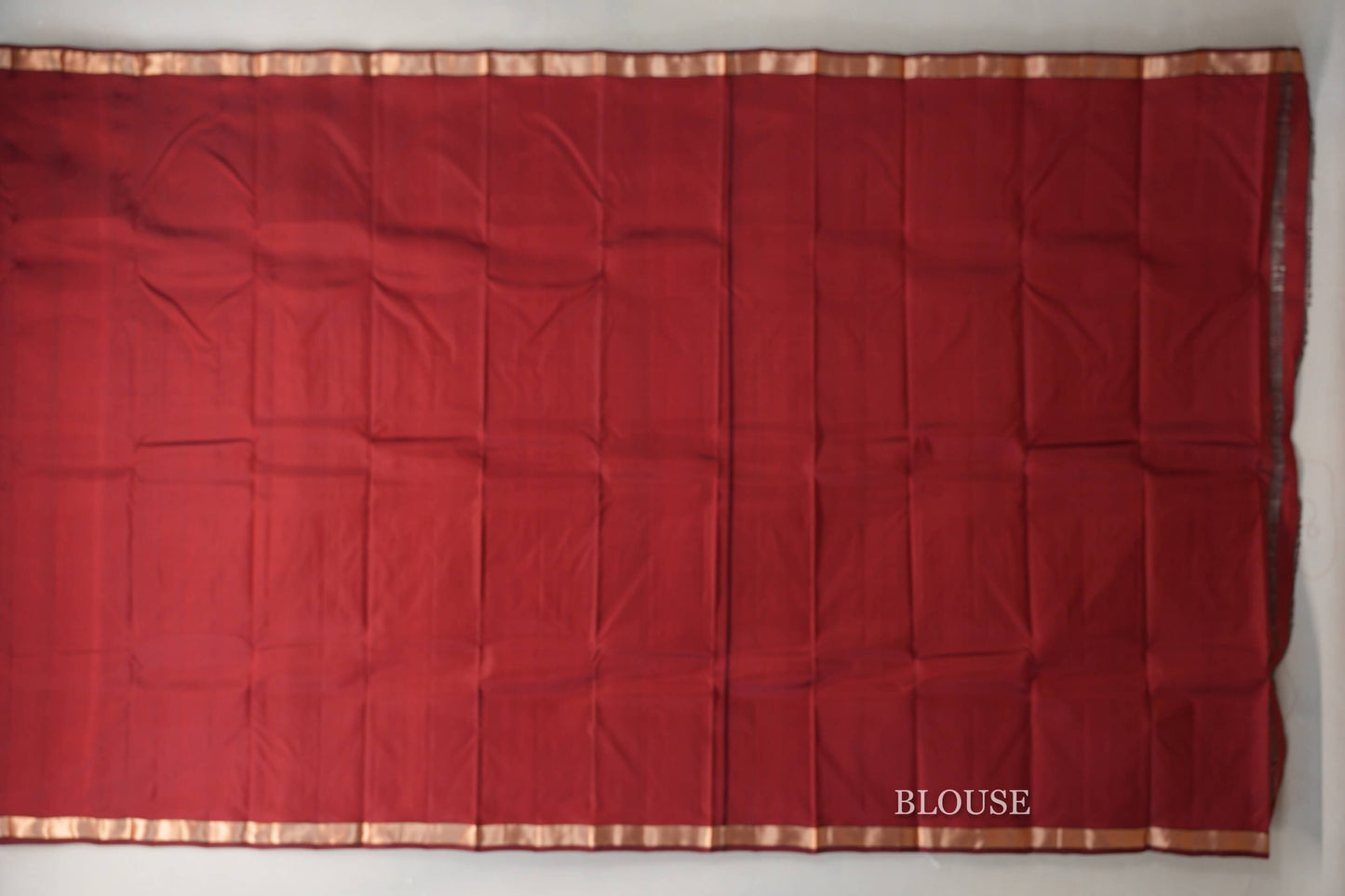 Deep Red Light Weight Kanjivaram Silk Saree blouse