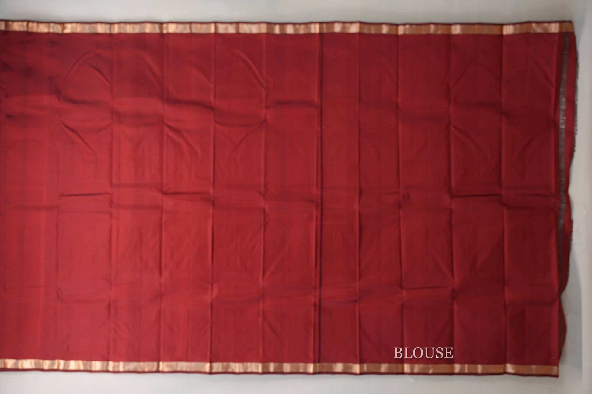 Deep Red Light Weight Kanjivaram Silk Saree blouse