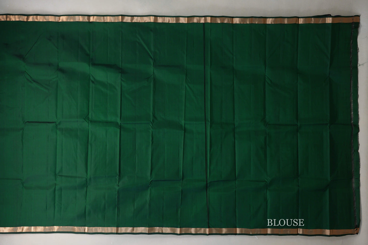 Bottle Green Light Weight Kanjivaram Silk Saree  blouse