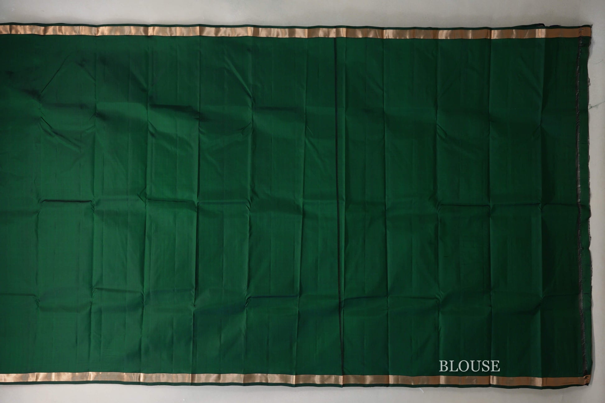Bottle Green Light Weight Kanjivaram Silk Saree  blouse