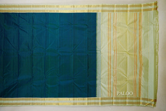 Peacock Green Kanjivaram Silk Saree paloo