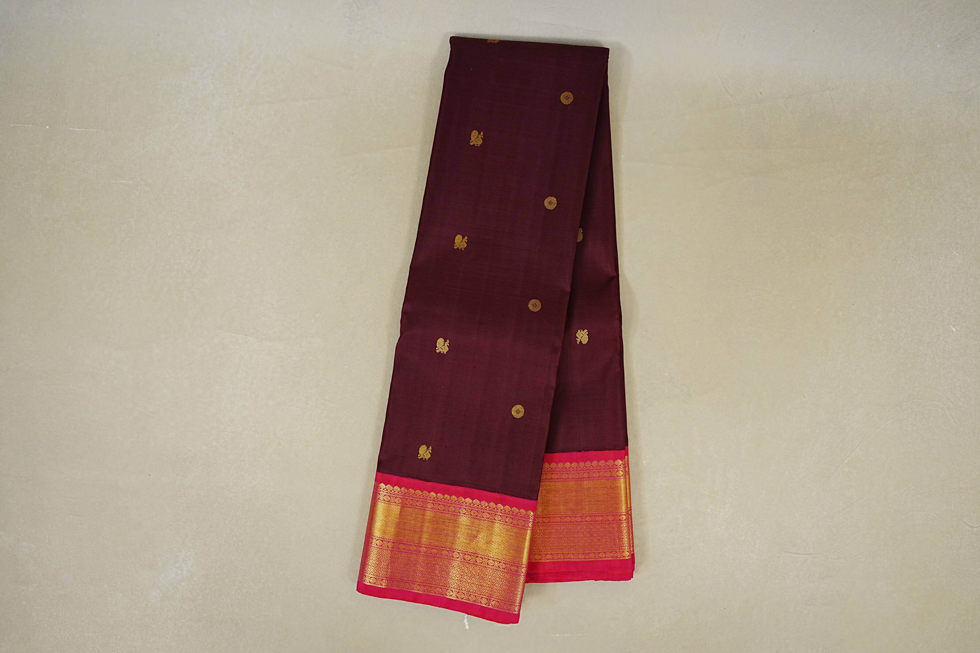  Deep Wine Maroon  Kanjivaram Silk Saree  online