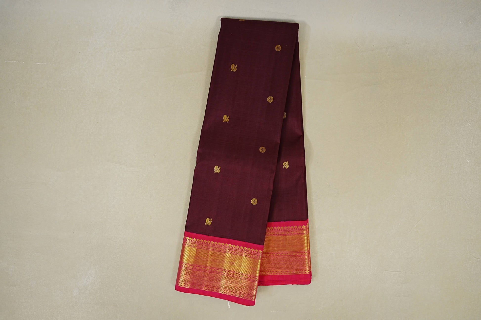  Deep Wine Maroon  Kanjivaram Silk Saree  online
