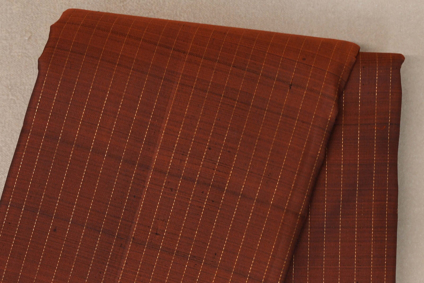 Dark Copper Brown with Deep Plum Borders Vintage Kanjivaram Silk Saree body