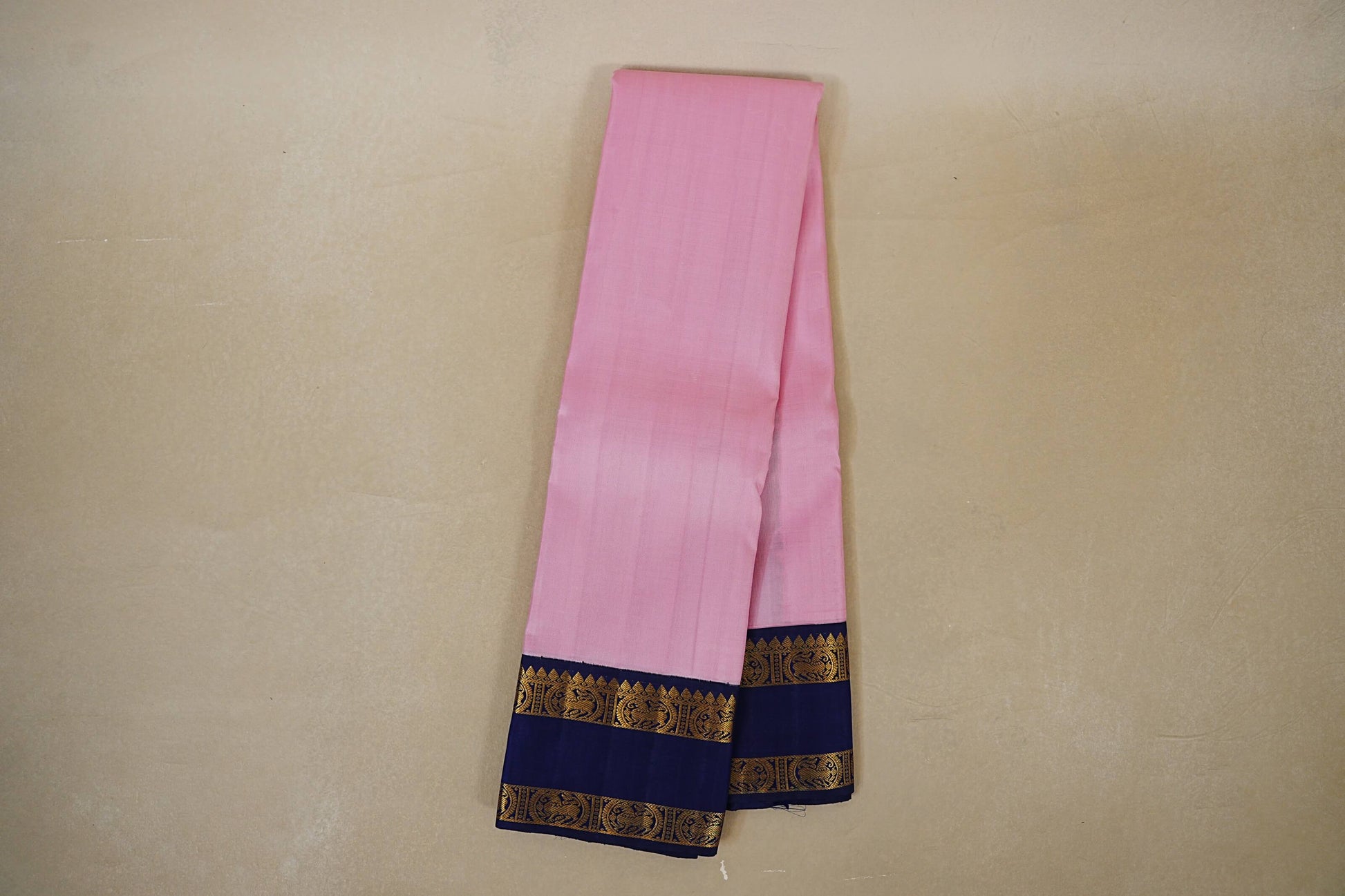 Folded Light Pink Vintage Kanjivaram Silk Saree online