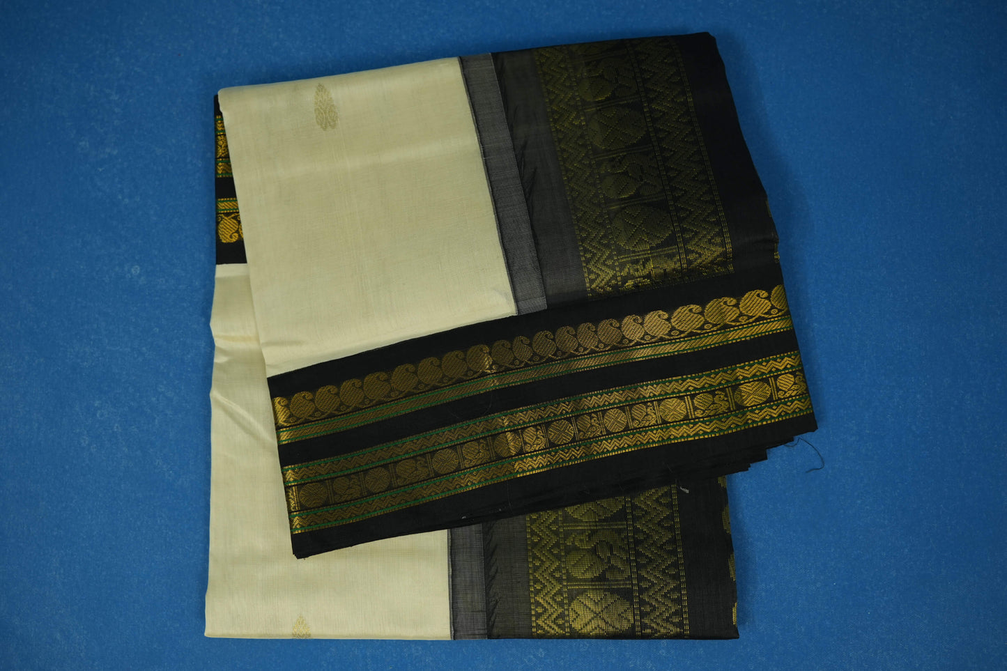 Off white vintage silk cotton saree