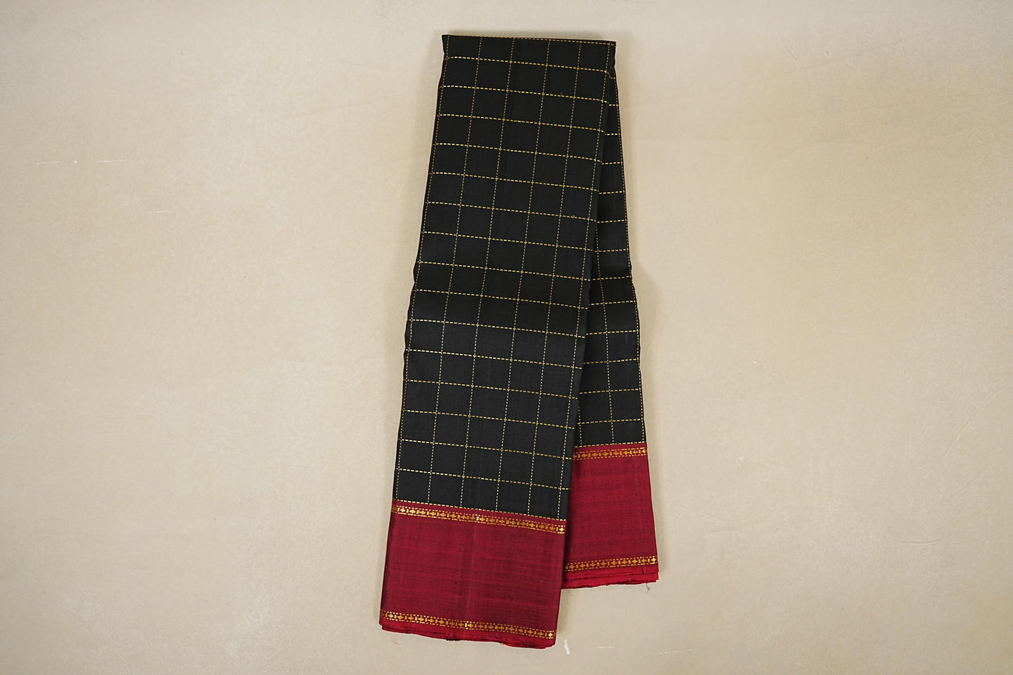 Black with Maroon Borders Vintage Kanjivaram Silk Saree online