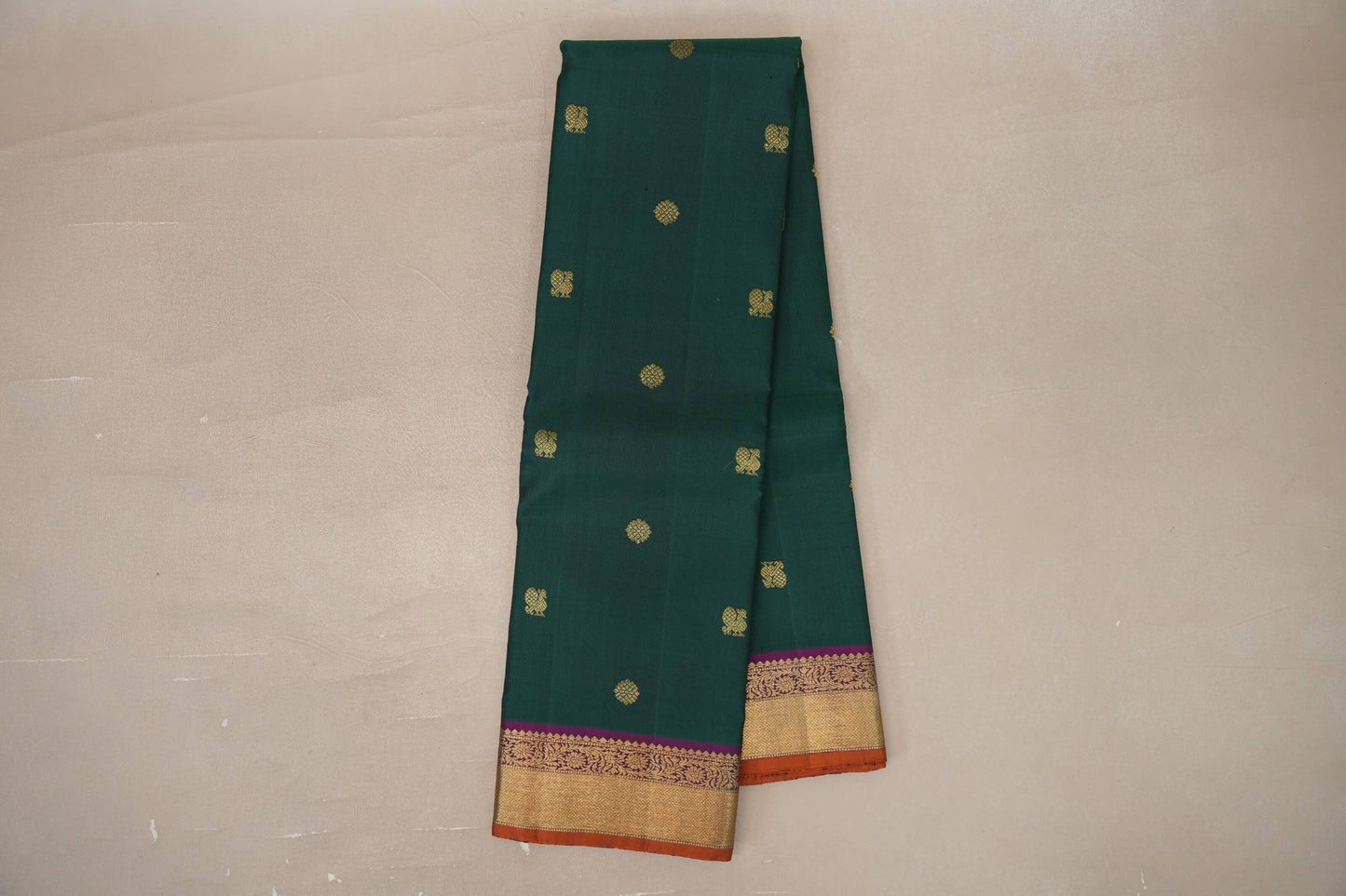 Online Deep Bottle Green Vintage Kanjivaram Silk Saree