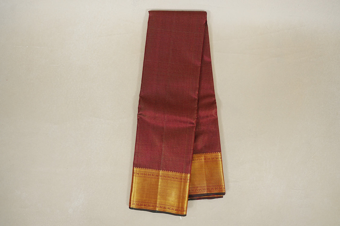 Maroon Zari Checks Vintage Kanjivaram Silk Saree online