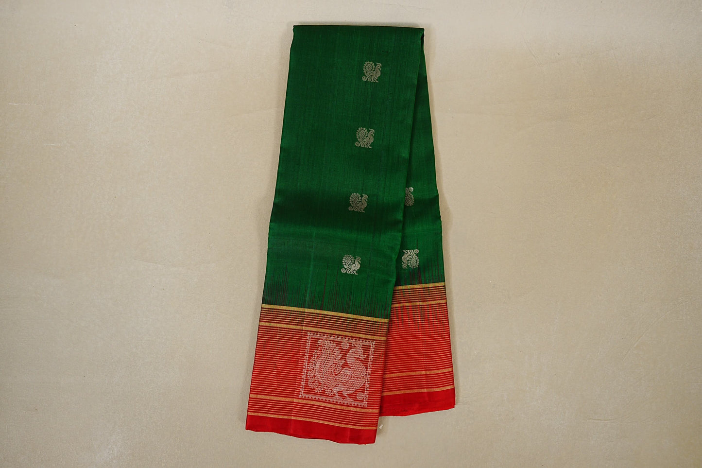 Bottle Green Light Weight Kanchipuram Silk Saree online