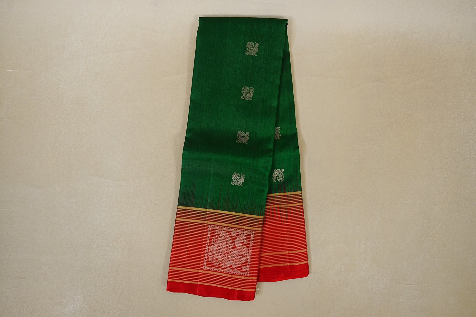 Bottle Green Light Weight Kanchipuram Silk Saree online