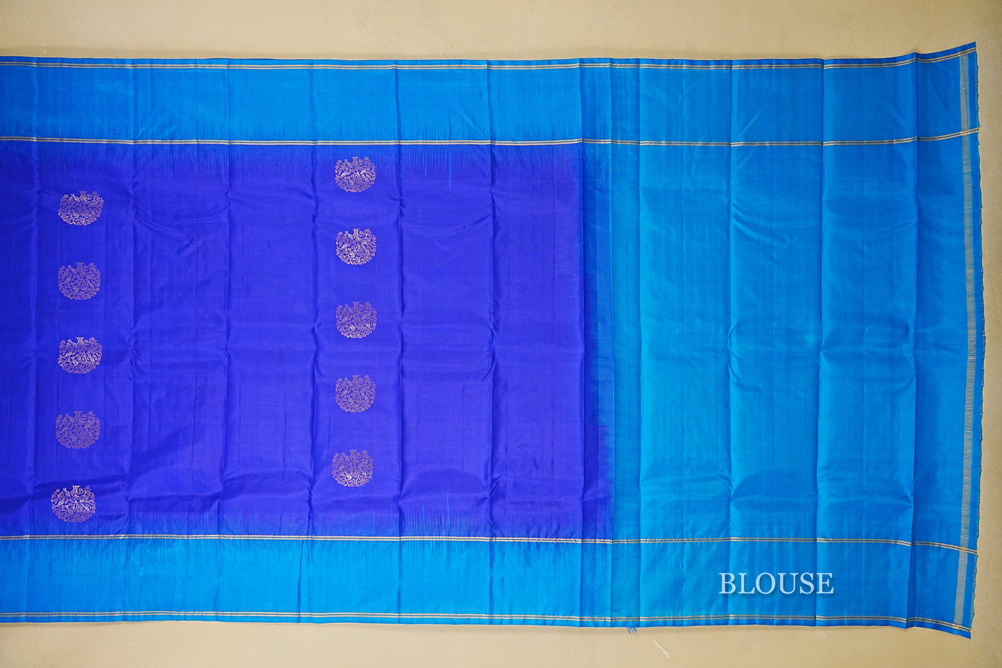 Royal Blue Light Weight Kanchipuram Silk Saree blouse