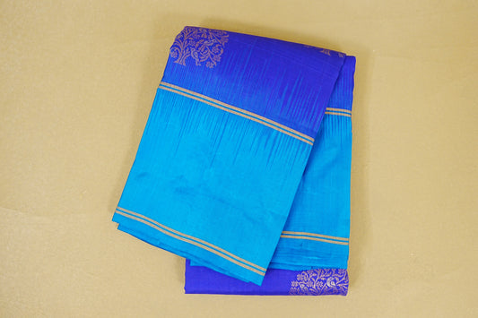 FOLDED Royal Blue Light Weight Kanchipuram Silk Saree