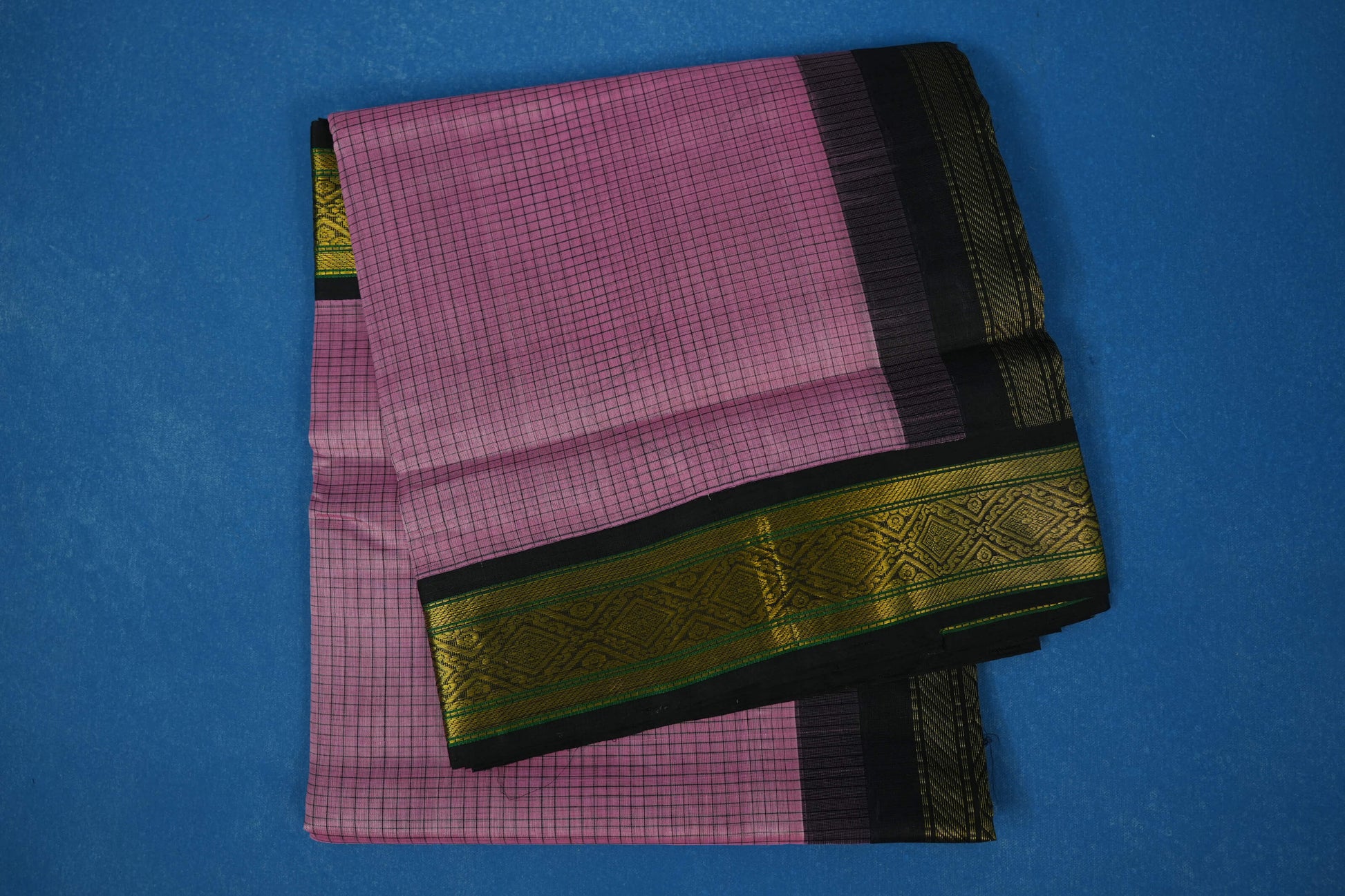 Baby pink vintage silk cotton saree