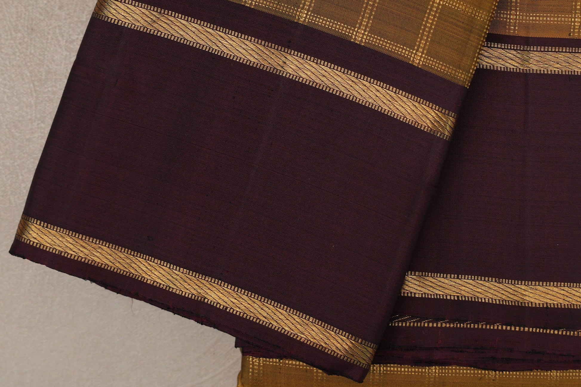 Olive Green Vintage Kanjivaram Silk Saree border