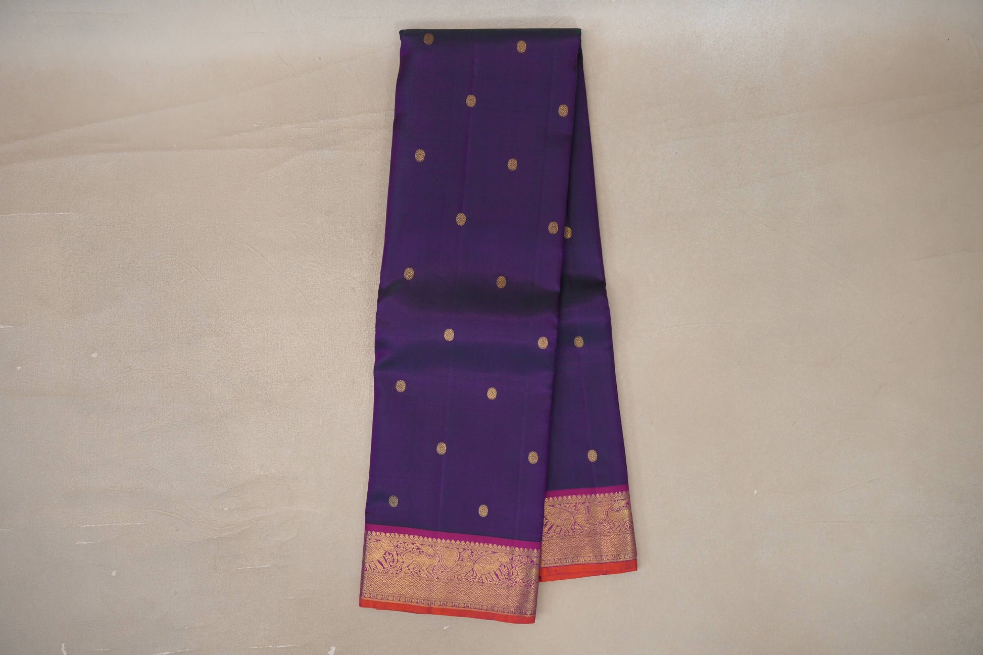 Online Dual Tone of Green & Purple Vintage Kanjivaram Silk Saree