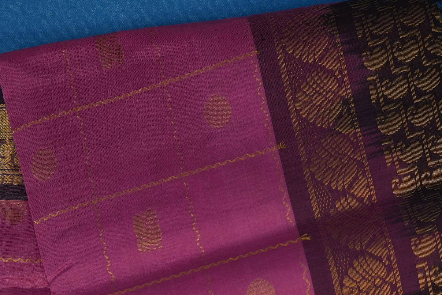 checked vintage silk cotton saree