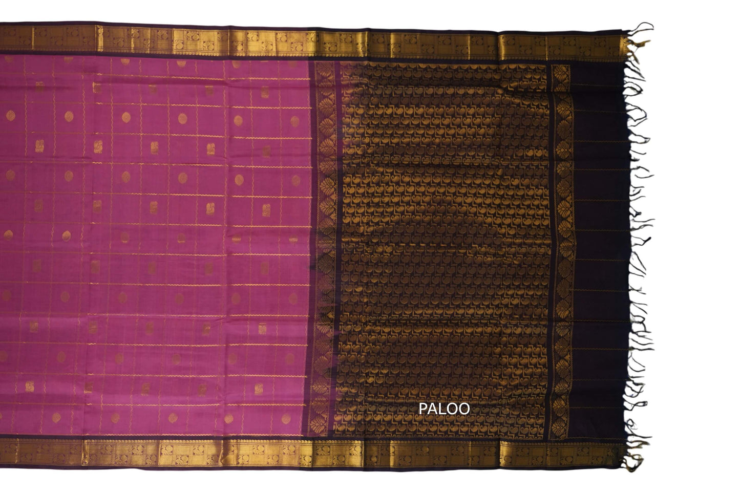 vintage silk cotton saree paloo