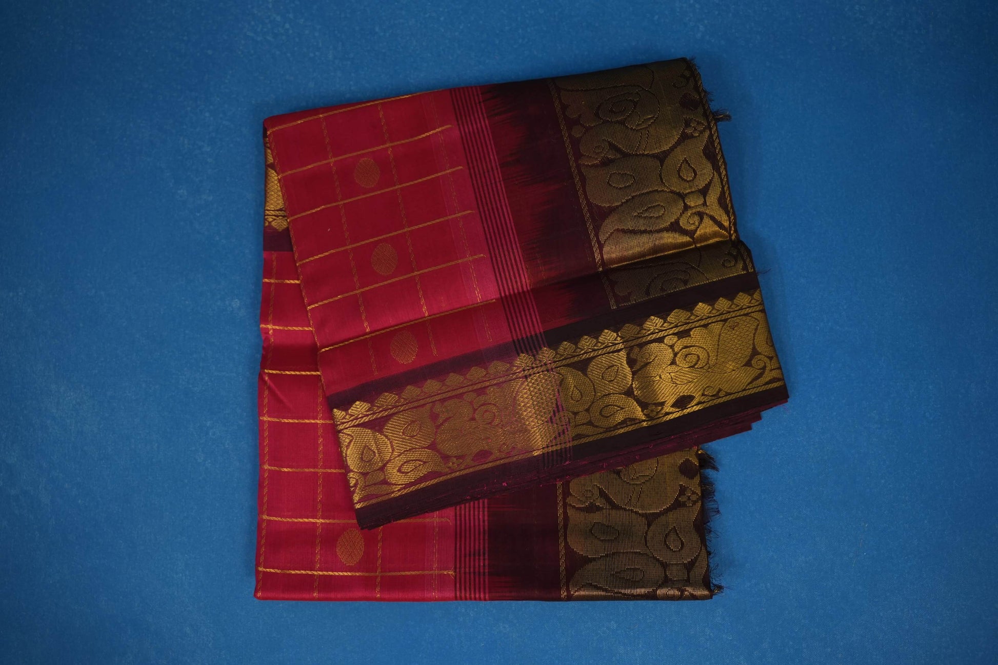 Tomato red vintage silk cotton saree