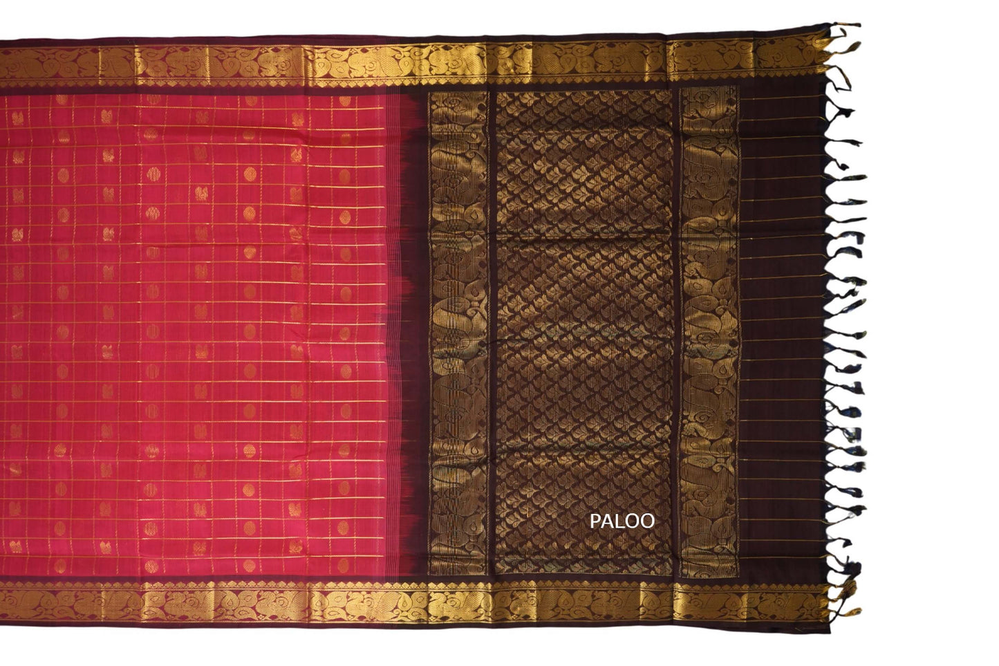 vintage silk cotton saree paloo