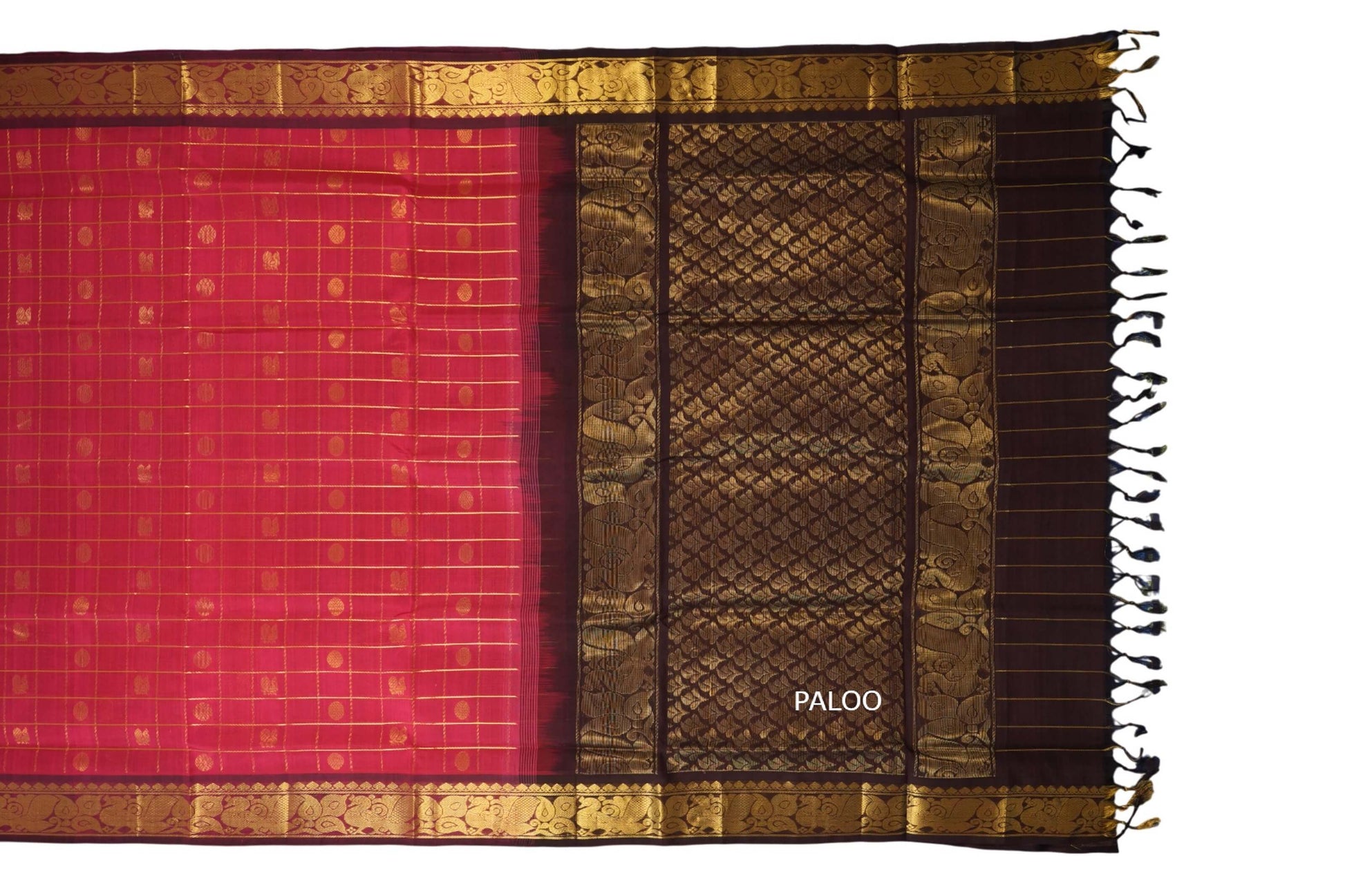 vintage silk cotton saree paloo