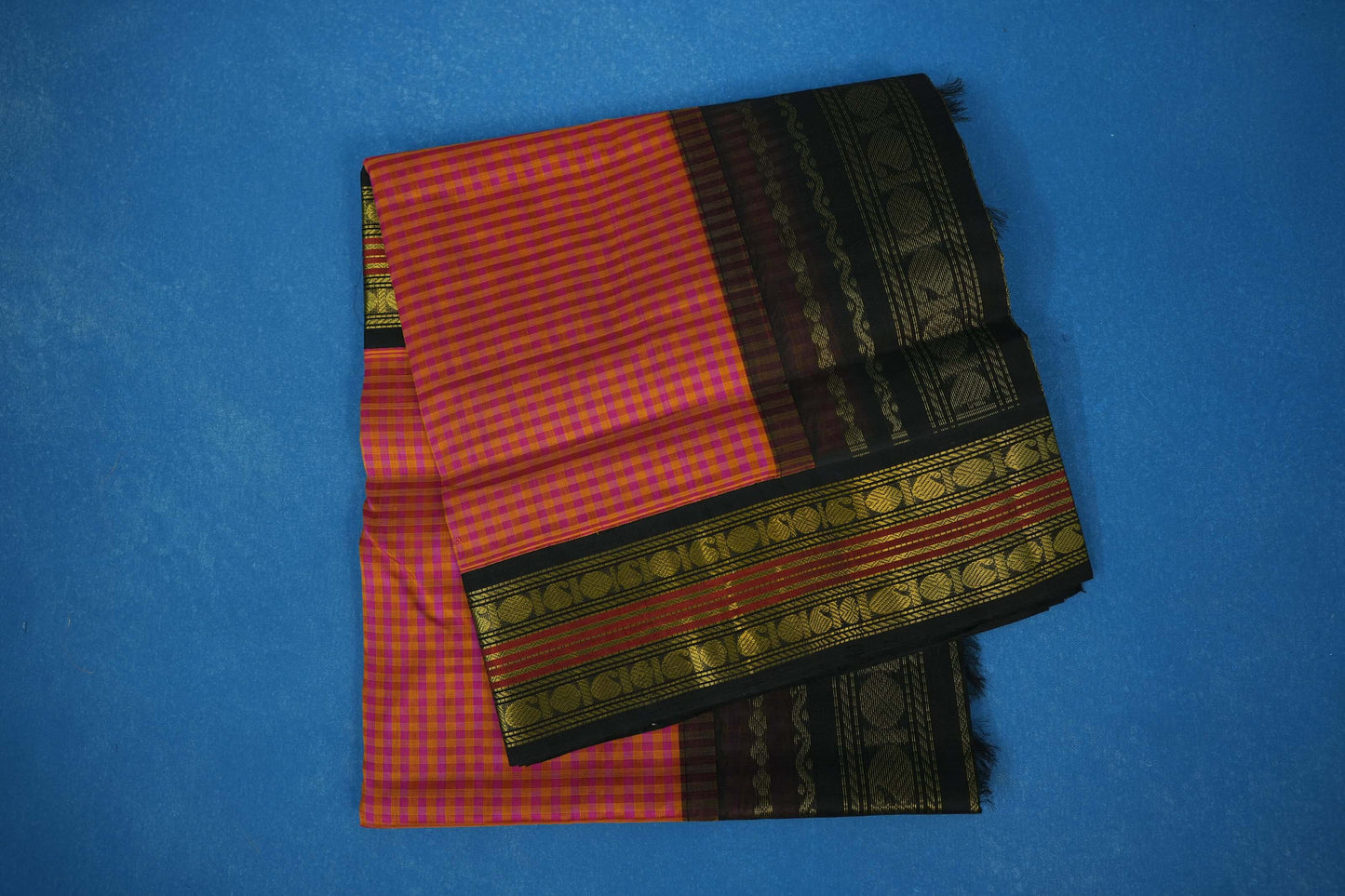 Multi color vintage silk cotton saree