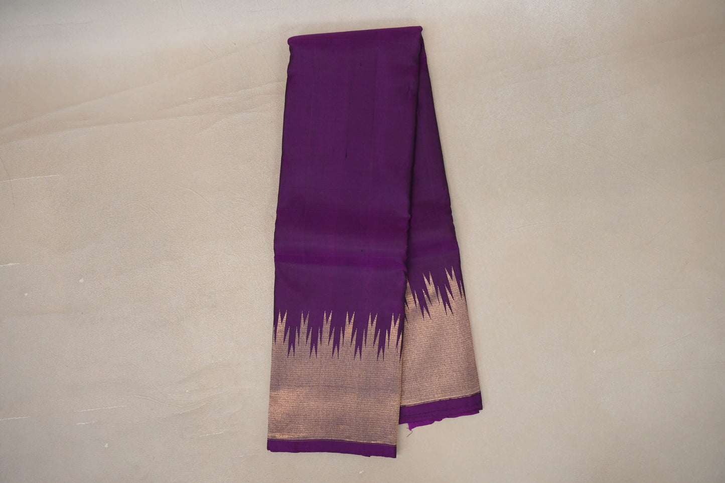 Online Purple with Temple Borders Light Weight Kanjivaram Silk Saree