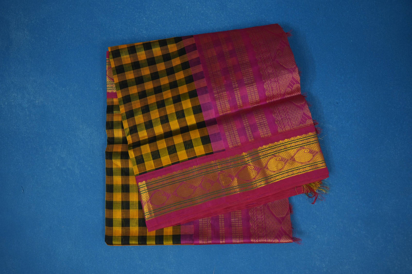 Multi color vintage silk cotton saree