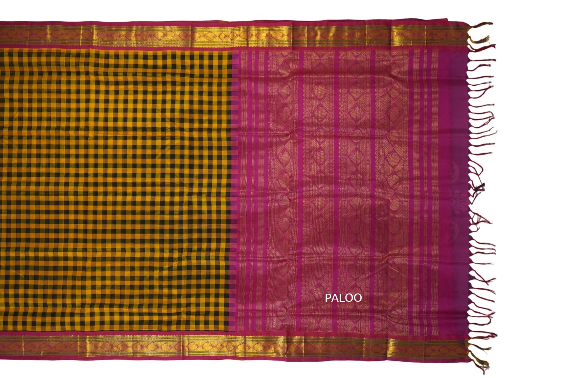 vintage silk cotton saree paloo