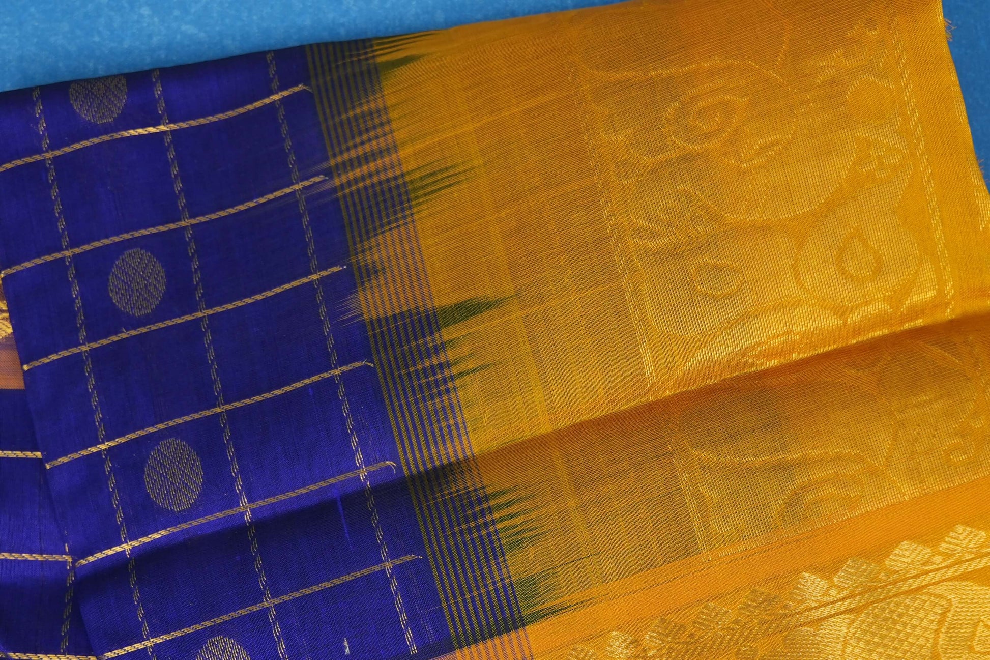 checked vintage silk cotton saree