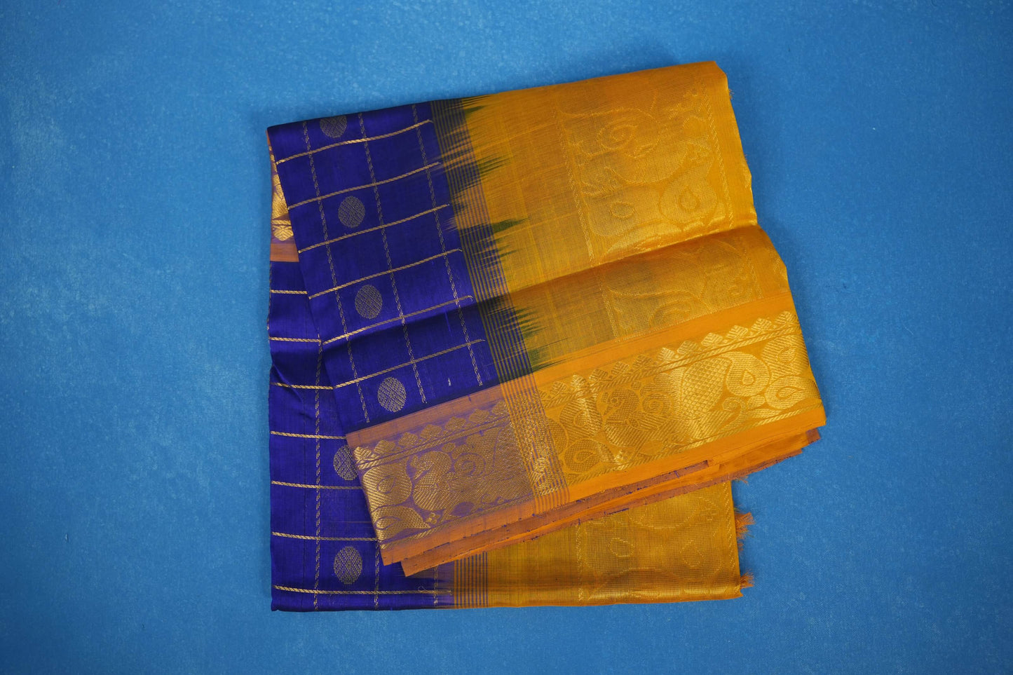 Violet vintage silk cotton saree