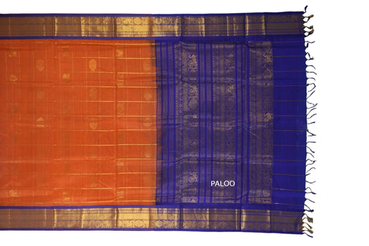 vintage silk cotton saree paloo