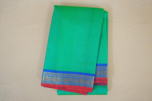 folded  Dual Tone Green and Blue  Vintage Kanjivaram Silk Saree